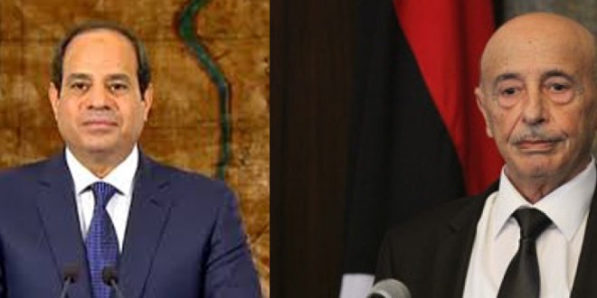 رئيس مجلس النواب عقيلة صالح والرئيس المصري عبدالفتاح السيسي