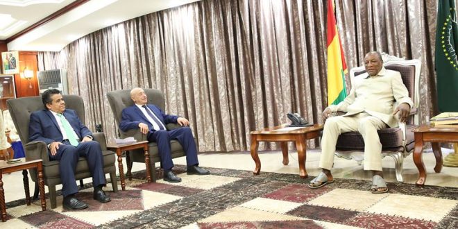 فخامة رئيس مجلس النواب الليبي يجري مباحثات مع رئيس جمهورية غينيا كوناكري